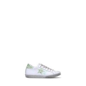 2 Star Sneaker Donna Bianca/verde In Pelle Bianco 37