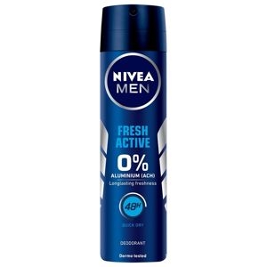 24 Pz Nivea Men Deo Spray Fresh Active 0% Aluminium Deodorante 48h 150ml