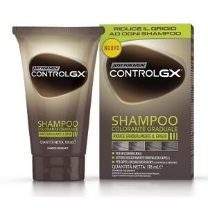 3pz Just For Men Controlgx Shampoo Colorante Graduale Colore Capelli Grigi 118ml