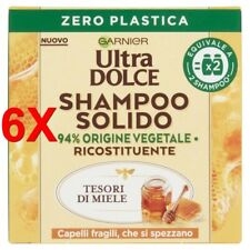 6 X Ultra Dolce Shampoo Solido Rocostituente Tesori Di Miele Capelli Fragili Ch