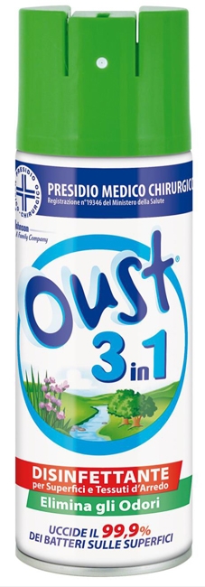 6x Oust 3 In 1 Spray Disinfet. Elimina Odori Superfici E Ambiente 400ml