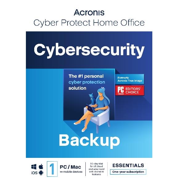 Acronis Cyber Protect Home Office 2023 Essentials 3 Pc/mac 1 Anno Windows/mac/an