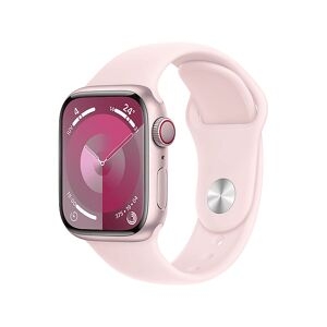 apple watch serie 9 cell 41mm aluminium pink sport band light pink m/l mrj03ql/a