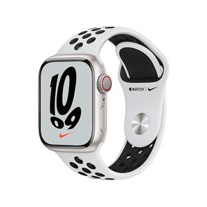 Apple Watch Series 7 Nike Gps+cellular 41mm In Alluminio Galassia - Sport Platino/nero