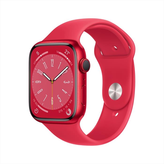 Apple Watch Series 8 Gps - Cassa In Alluminio Rosso Con Cinturino Sport Rosso - 