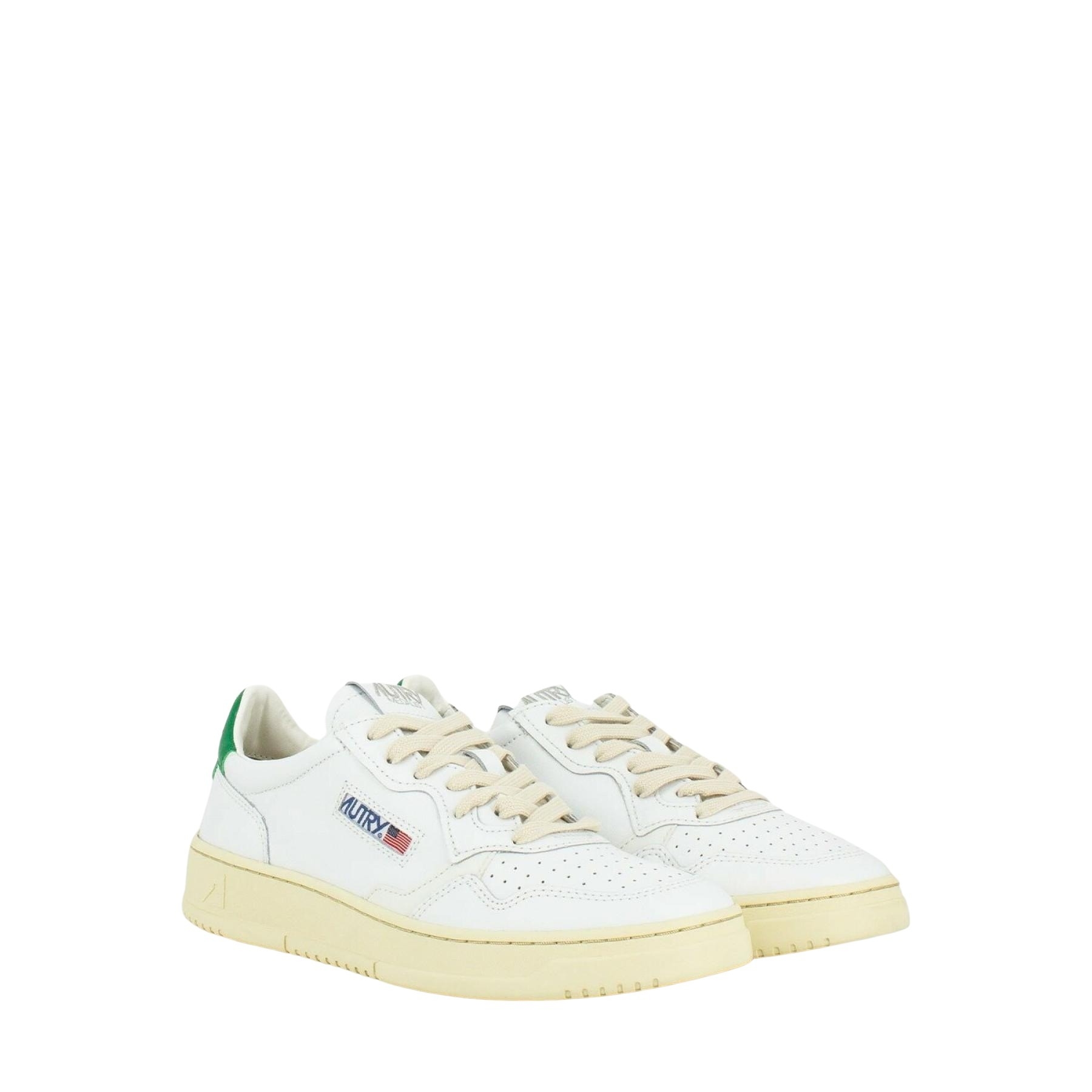 autry scarpe medalist ll20 leather bianco/green donna