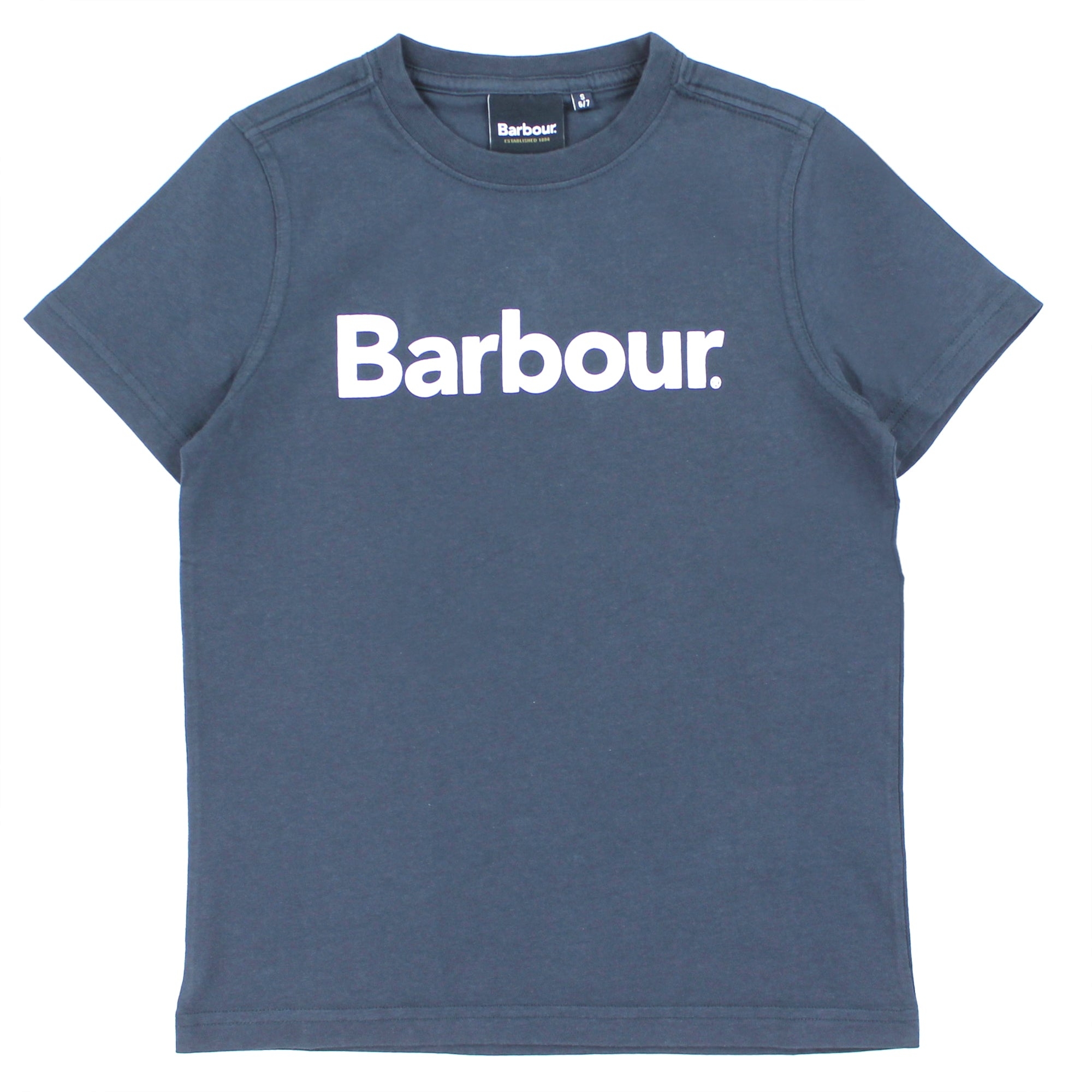 barbour kids barbour bambino t-shirt navy in jersey di cotone