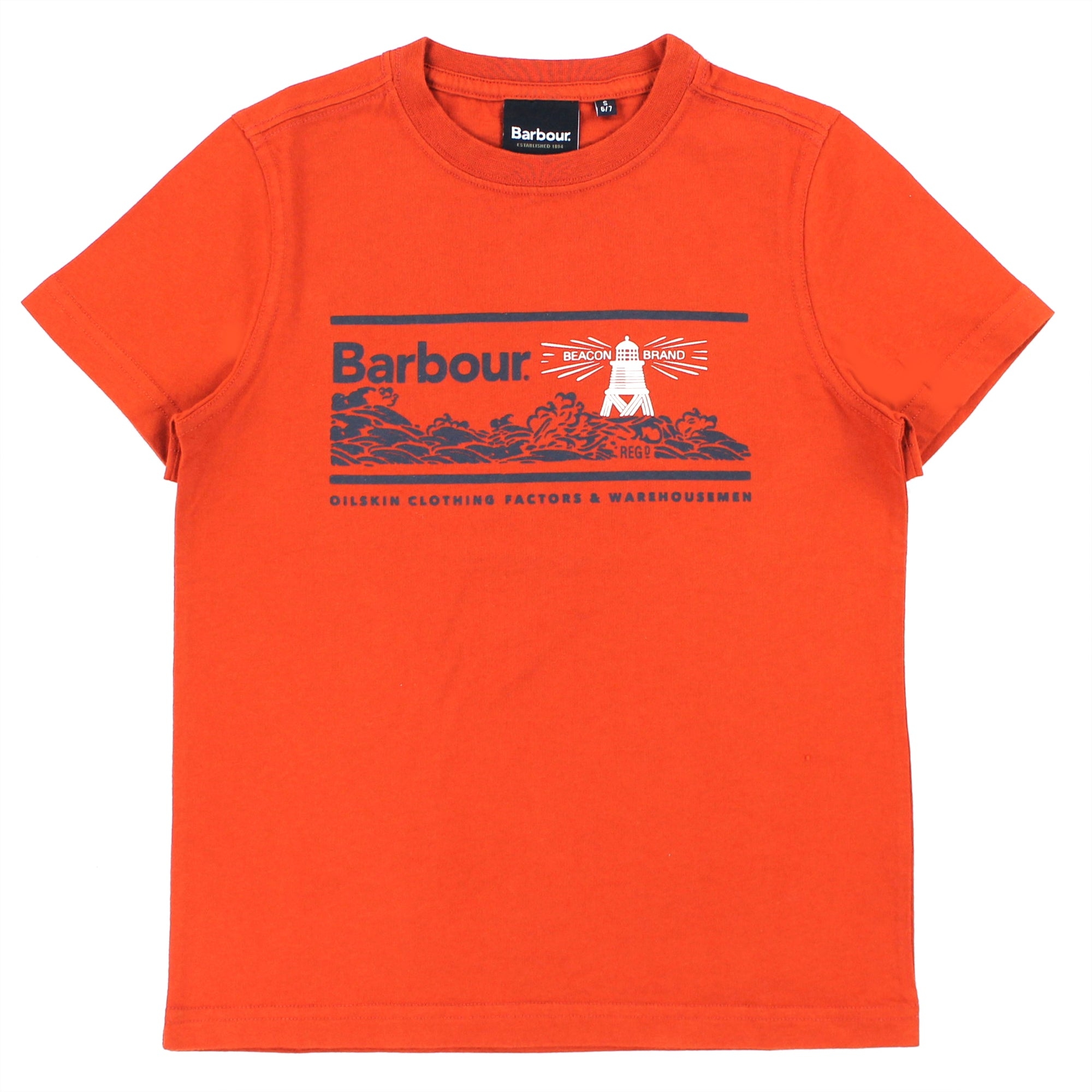 barbour kids barbour bambino t-shirt paprica in cotone