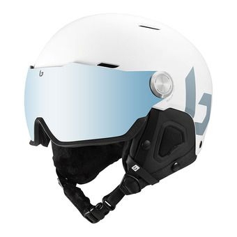 bolle edge visor - maschera da sci con lente fotocromatica white matte/photochromic blue mirror