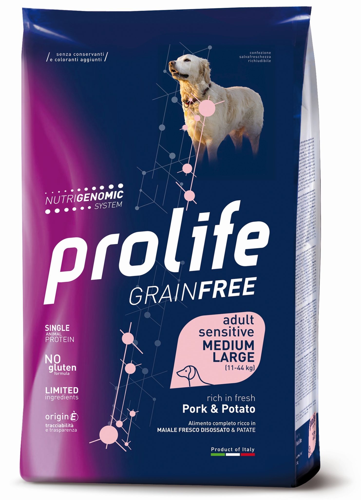 Cane - Grain Free Puppy Sensitive Medium/large Sogliola & Patate Prolife 10 Kg