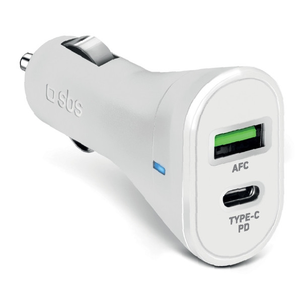 Caricabatterie Sbs Tecrpd20w Car Charger 20w Pd White White