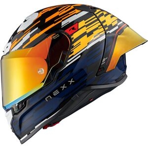 Casco Moto Integrale Nexx X.r3r Glitch Racer Arancione Blu Taglia M