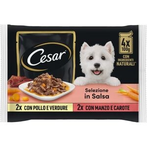 Cesar Dog Busta In Salsa Multipack 4x100 Mix Carne E Verdura