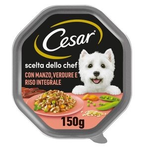Cesar Dog Scelta Dello Chef Vaschetta Multipack 14x150g Manzo Con Verdure E Riso
