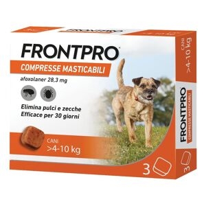 Compresse Antiparassitarie Masticabili 'frontpro' Cani 4,0 Fino A 10 Kg / 3 Comp