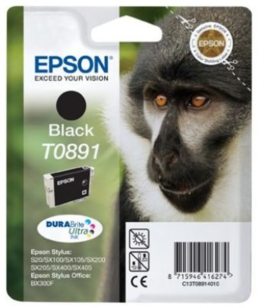 epson monkey cartuccia di inchiostro black t0891 durabrite ultra ink