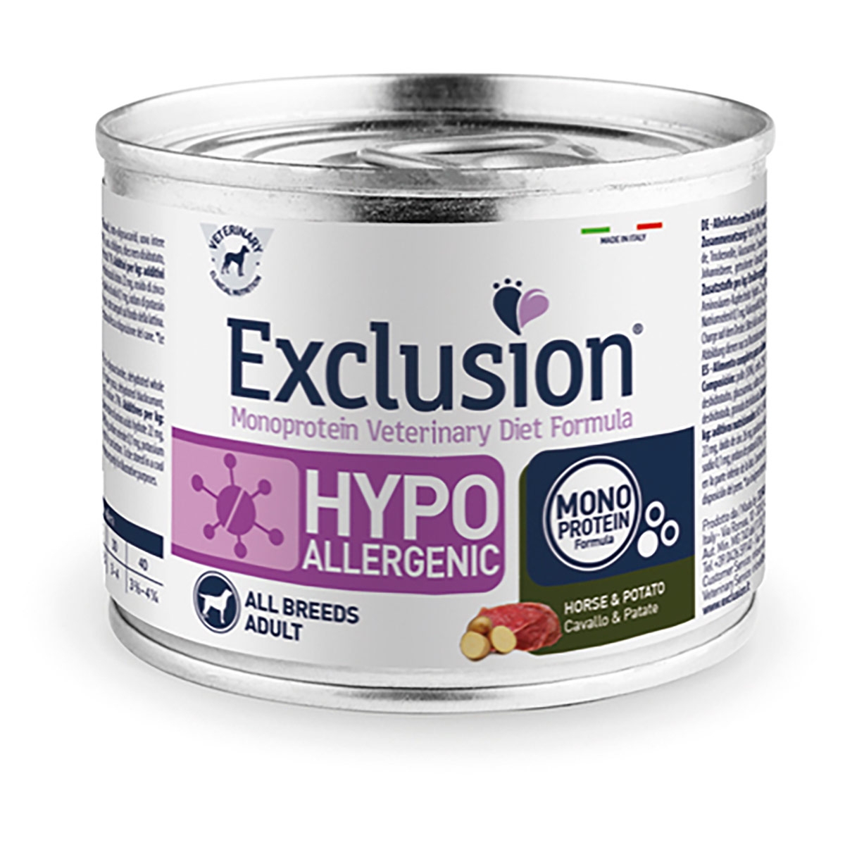 Exclusion Cane Monoprotein Veterinary Diet Hypoallergenic Adulto Medium&large; Pesce&patate; 2 Kg 2.00 Kg