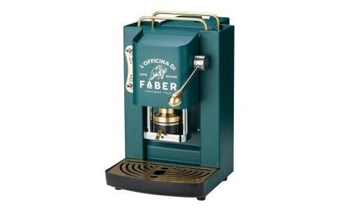 Faber Pro Deluxe Macchina Caffe' Pressacialda Ottone Telaio Acciaio Verde Opaco