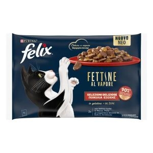 Felix Fettine Al Vapore Umido Gatto Con Manzo E Pollo 4x80g Manzo E Pollo