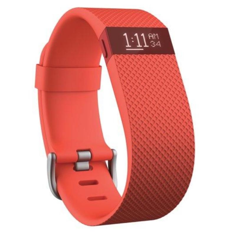 fitbit charge hr braccialetto monitoraggio battito cardiaco e attivita` fisica taglia small italia arancione metallico uomo