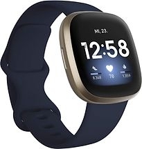 Fitbit Versa 3 Activity Tracker - Alluminio Oro Morbido Blu Notte