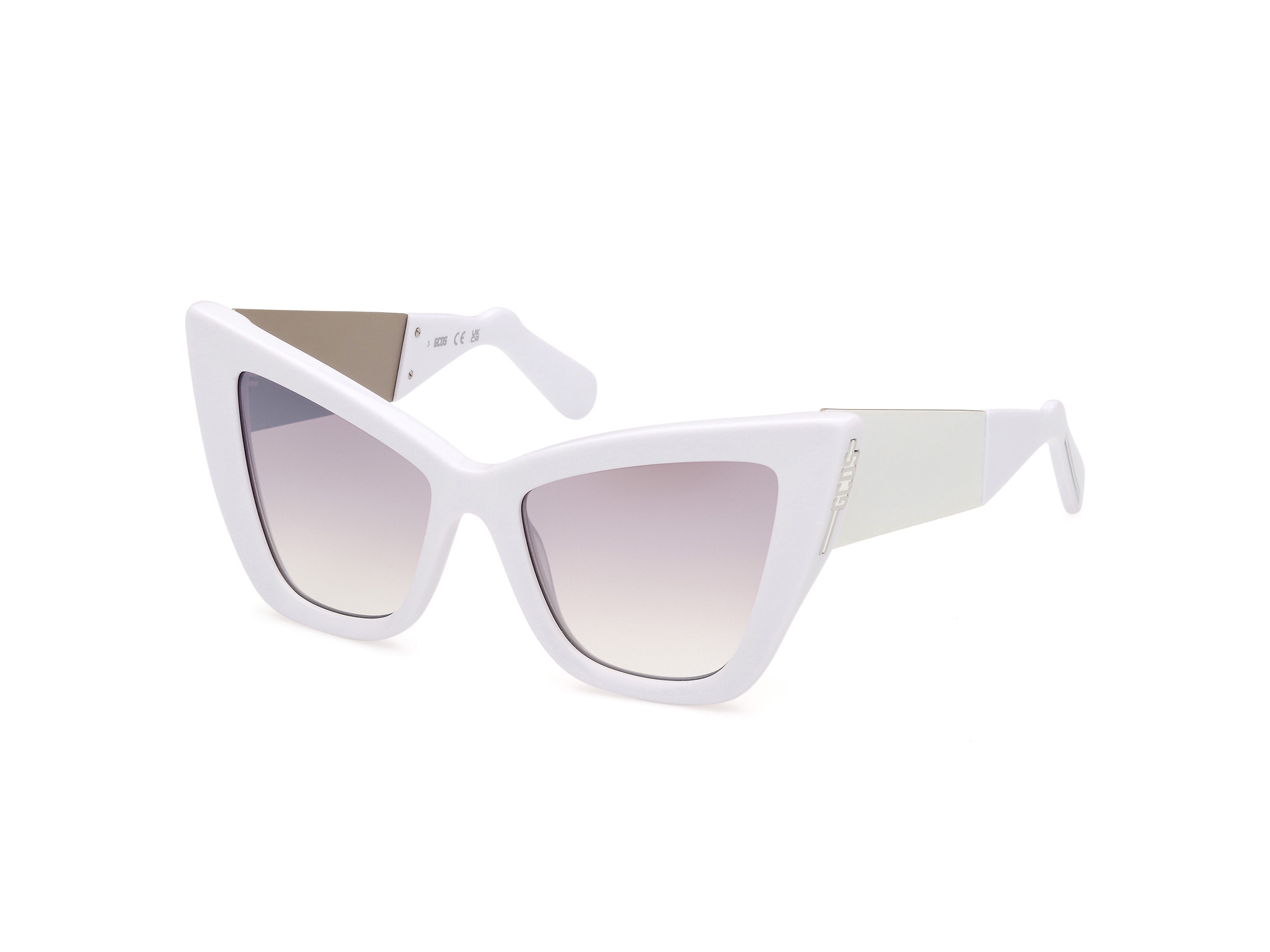gcds occhiali da sole gd0026 cod. colore 21g cat eye bianco donna