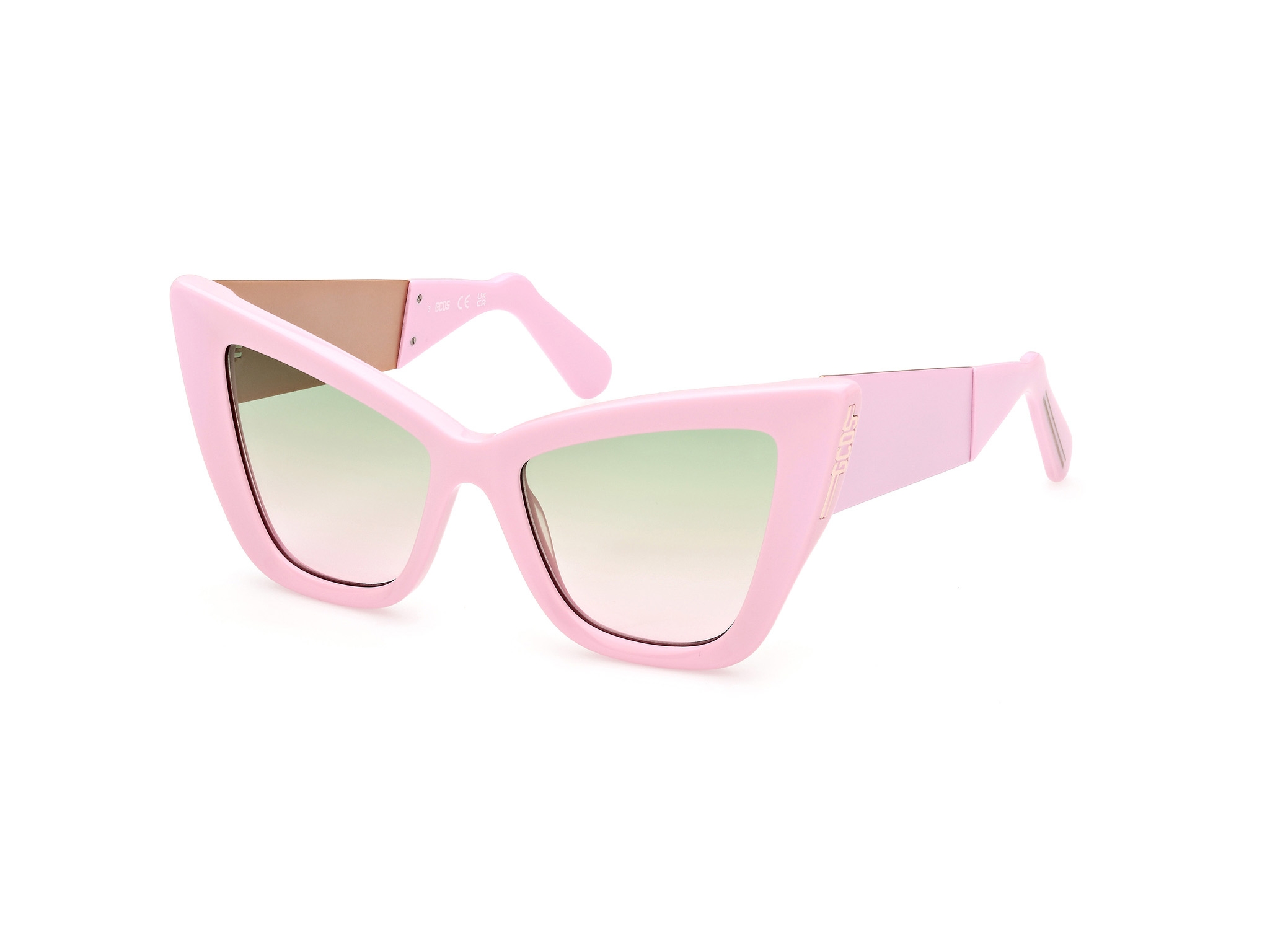 gcds occhiali da sole gd0026 cod. colore 72p cat eye rosa donna