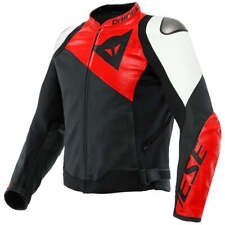 Giacca Sportiva Moto Dainese Pelle Sportiva Con Protezioni Pro-armor In Rosso