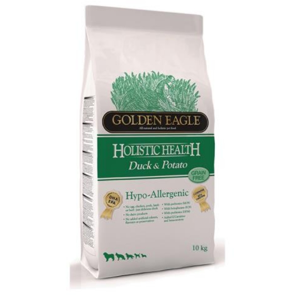 golden eagle hypoallergenic sensitive grain free anatra e patate - 2 kg croccantini per cani uomo