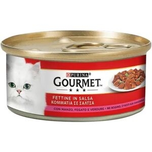 Gourmet Fettine In Salsa Cat Lattina Multipack 24x195g Manzo E Fegato