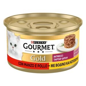 Gourmet Gold Intrecci Cat Lattina Multipack 24x85g Pollo E Manzo