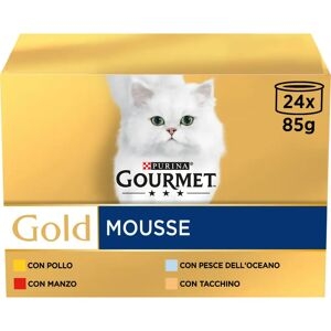 Gourmet Gold Mousse Cat Lattina Multipack 24x85g Mix Carne E Pesce