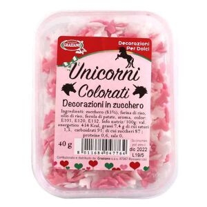 Graziano Unicorni Di Zucchero Colorati Bianchi E Rosa Per Decorazione Torte 40 G