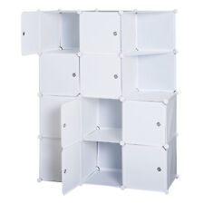 Homcom Armadio Componibile Modulare Con 10 Cubi Armadietto A Scomparti Bianco