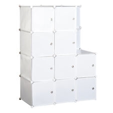 homcom armadio guardaroba modulare armadietto combinato, armadio portabile salvaspazio mobiletto modulare bianco 10-cubo