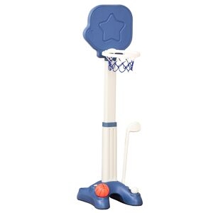 Homcom Canestro Basket Per Bambini Altezza Regolabile E Set Golf Età 2-5 Anni