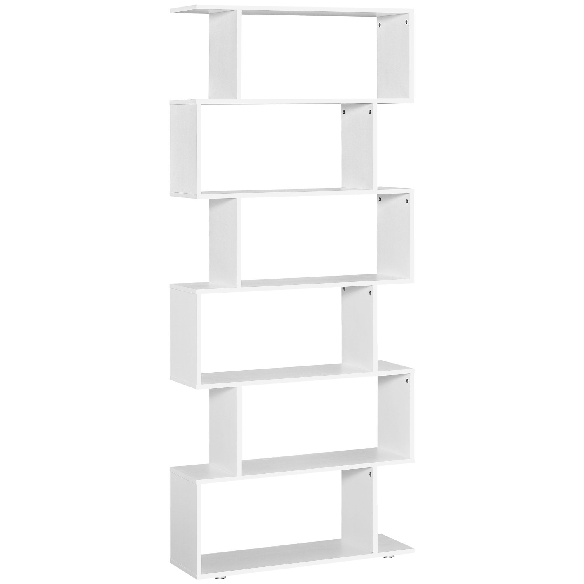 homcom libreria di design mobili ufficio scaffale in legno 80x24x191cm bianco opaco