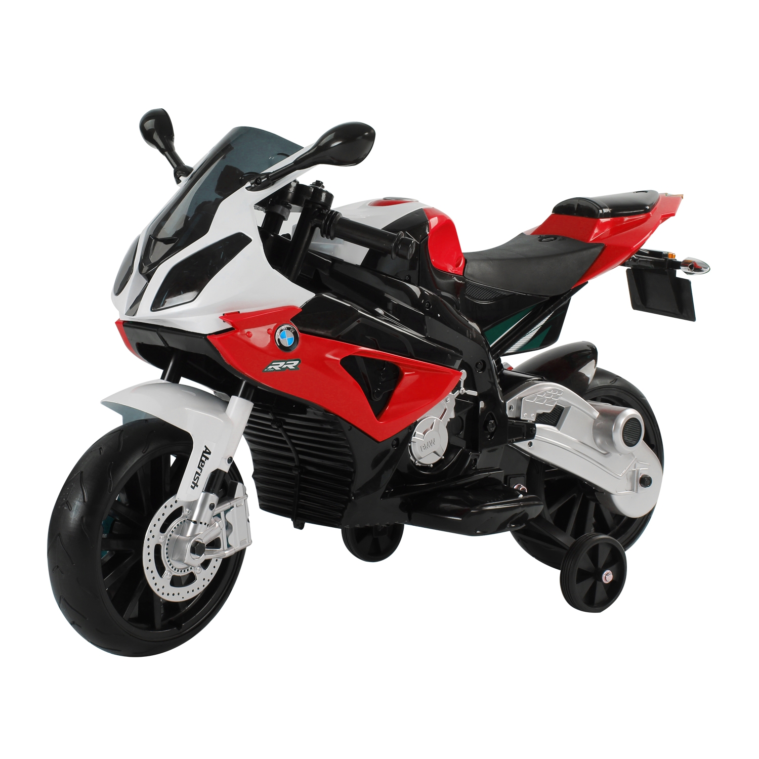 homcom moto elettrica per bambini 3-8 anni bmw rr 12v, motorino giocattolo con rotelle e luci,nero e rosso aosom italy uomo