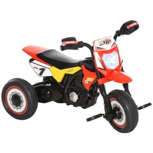 Homcom Triciclo Stile Moto Per Bambini A Pedali Luci E Suoni 71x40x51cm Rosso