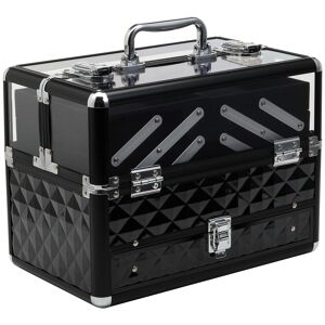 homcom valigetta porta trucchi professionale con vassoi estraibili telaio in alluminio 30x18.5x22cm