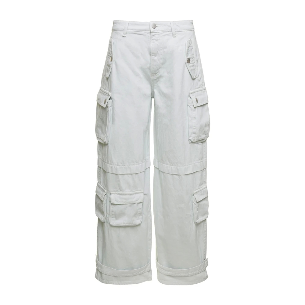 icon denim , wide trousers white, , taglia: w25 donna