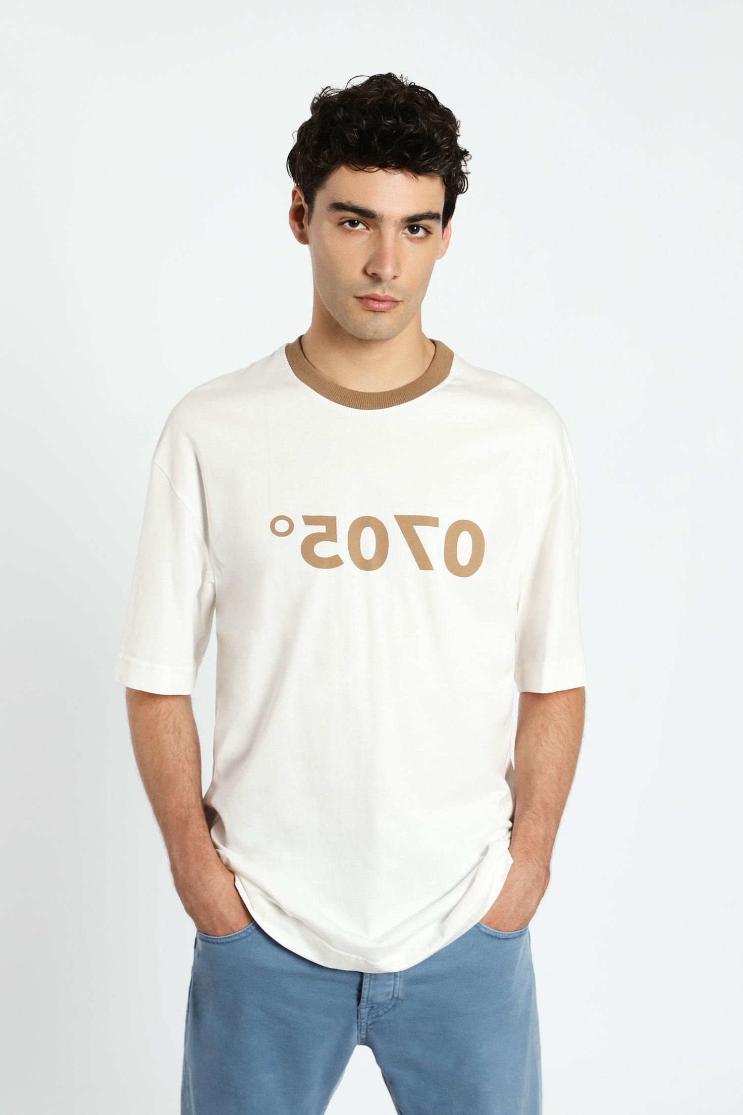 imperial t-shirt girocollo in cotone con scritta stampata