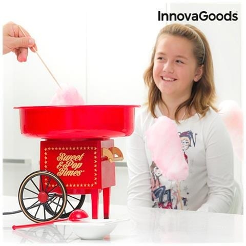 innovagoods macchina per zucchero filato 500w rossa nero donna