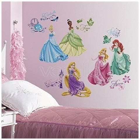joy toy roommates 21990 - principesse disney adesivi da parete con glitter nero donna