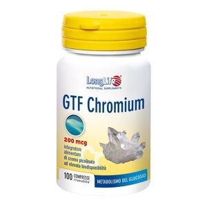 Long Life Longlife Gtf Chromium Integratore Di Cromo Picolinato 100 Compresse