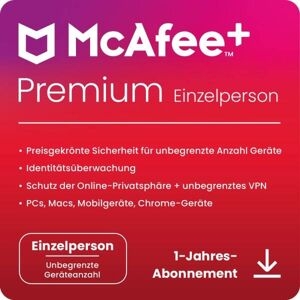 Mcafee + Premium Individual Security Dispositivi Illimitati 1 Anno