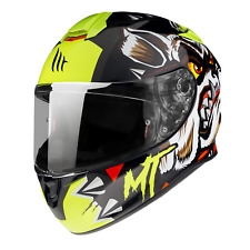 Mt Helmets Casco Moto Integrale Mt Helmet Targo Crazy Dog G3 Giallo Flu Taglia 2x
