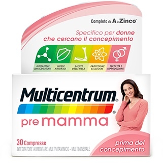 Multicentrum Pre-mamma Integratore Alimentare Multivitaminico Multiminerale Pre Concepimento 30 Compresse