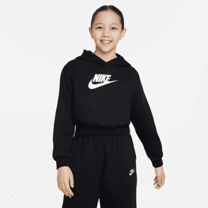 Nike Felpa Corta Con Cappuccio Sportswear Club Fleece – Ragazza - Nero