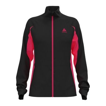 odlo sport tech - giacca donna black/diva pink